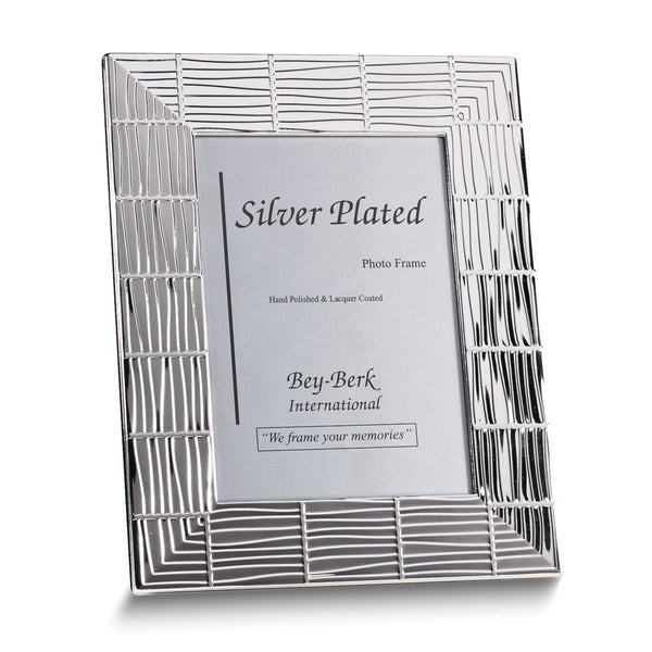 Silver-plated Lacquer-coated Textured Design 5x7 Picture Frame with Easel Back