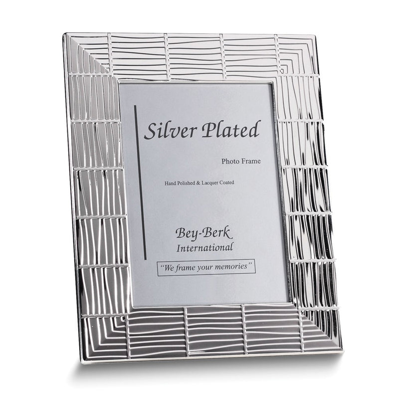 Silver-plated Lacquer-coated Textured Design 5x7 Picture Frame with Easel Back