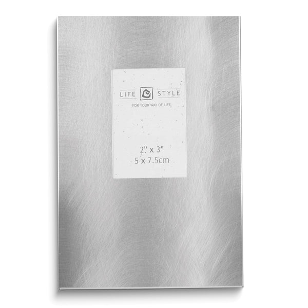 Brushed Metal 2x3 Picture Frame with Easel Back