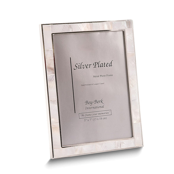 Silver-plated Trim with Mother of Pearl 5x7 Picture Frame