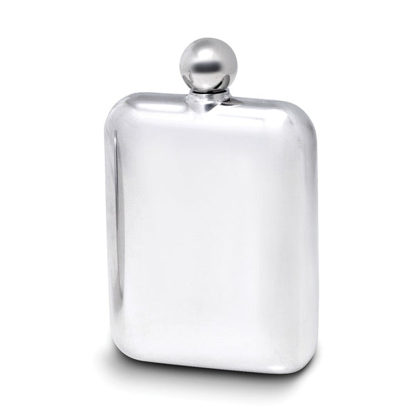 6 ounce Stainless Steel Mirror Finish Flask with Rounded Corners