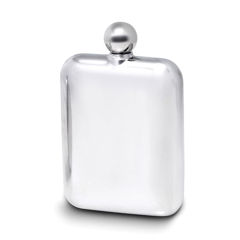6 ounce Stainless Steel Mirror Finish Flask with Rounded Corners