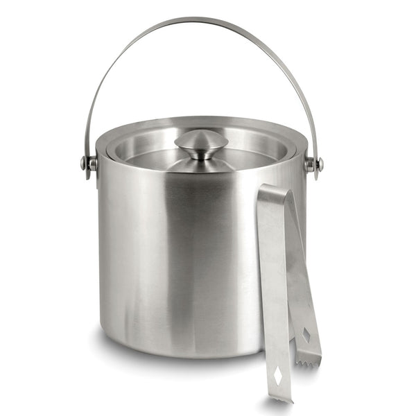 Stainless Steel 5 quart Double Wall Ice Bucket with Lid and Tongs