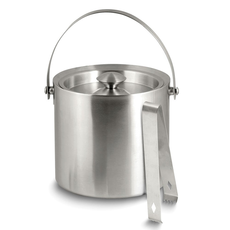 Stainless Steel 5 quart Double Wall Ice Bucket with Lid and Tongs