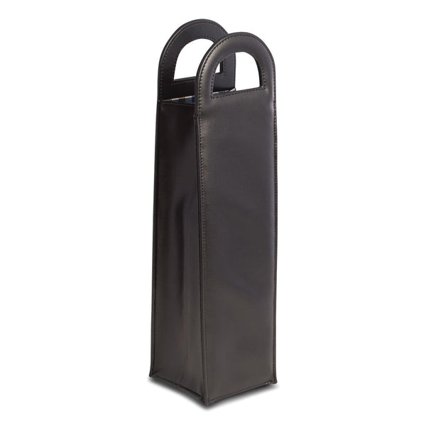 Black Leatherette Wine Bottle Tote