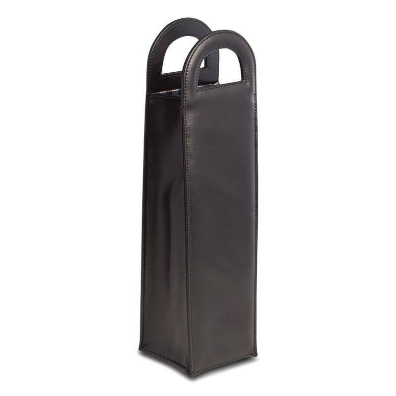 Black Leatherette Wine Bottle Tote