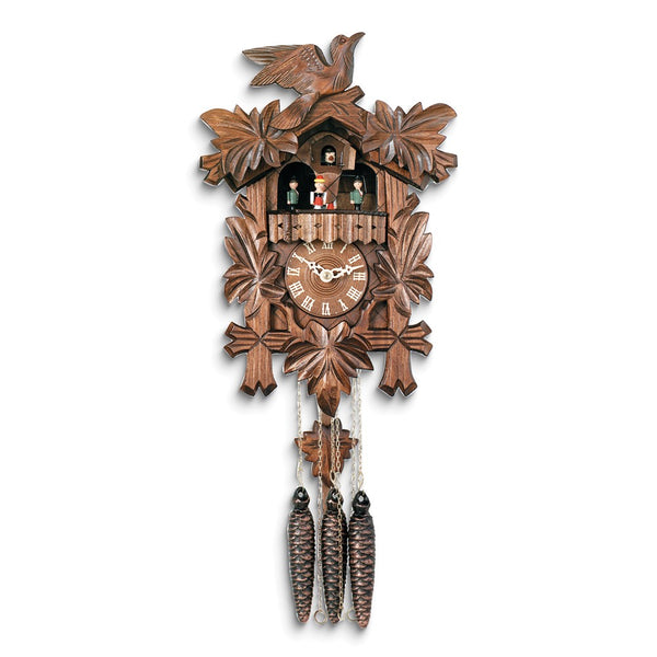 Carved Musical with Dancers Wooden One-Day Movement Cuckoo Clock with 2 Songs