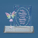 FOLLOW YOUR DREAMS. Fairy Handcrafted Glass Figurine