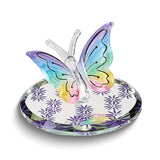 Lavender Rainbow Butterfly Handcrafted Glass Figurine