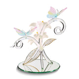 Butterflies and Lily Garden Handcrafted Glass Figurine