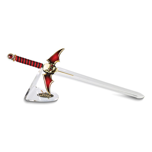 Skull Sword Handcrafted Glass Figurine