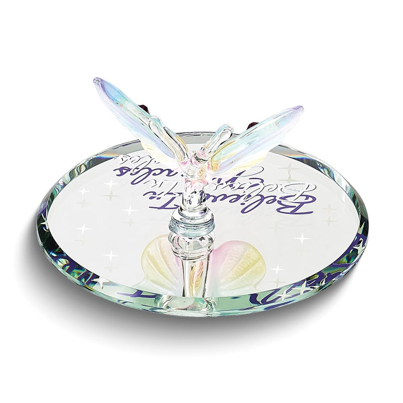 BELIEVE IN MIRACLES Butterfly Handcrafted Glass Figurine