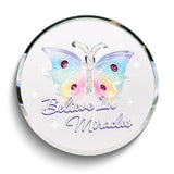 BELIEVE IN MIRACLES Butterfly Handcrafted Glass Figurine