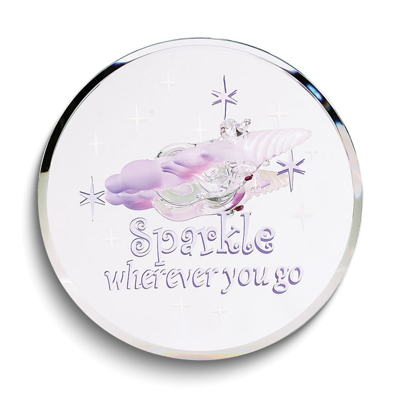 SPARKLE WHEREVER YOU GO Unicorn Handcrafted Glass Figurine