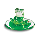 Frog and Lily Pad Handcrafted Glass Figurine