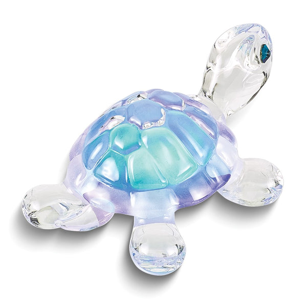 Blue Turtle Handcrafted Glass Figurine