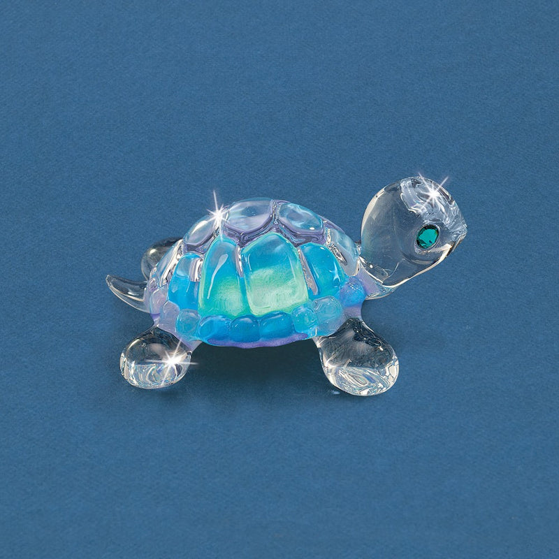 Blue Turtle Handcrafted Glass Figurine