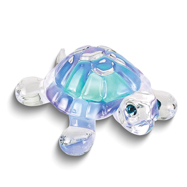 Blue Turtle Handcrafted Glass Figurine