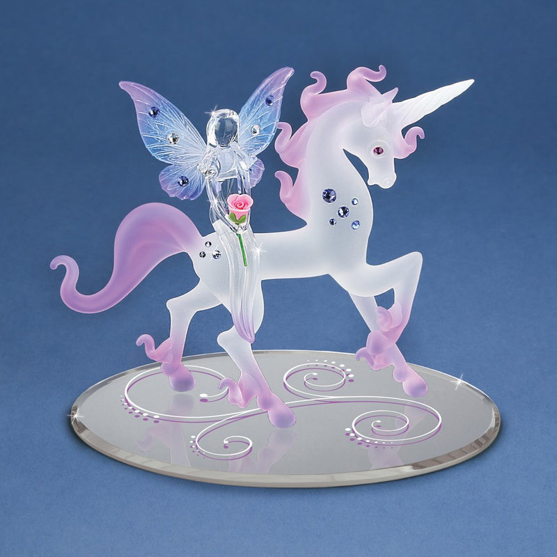 Magical Unicorn and Fairy Handcrafted Glass Figurine