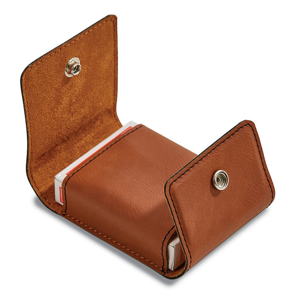 Deck of Playing Cards in Caramel Leatherette Case