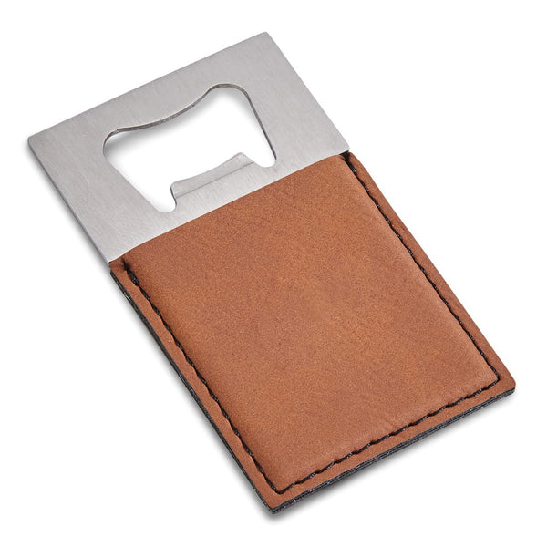 Caramel Leatherette Silver-tone Bottle Opener