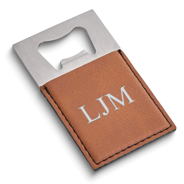 Caramel Leatherette Silver-tone Bottle Opener