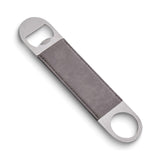 Large Grey Leatherette Silver-tone Bottle Opener