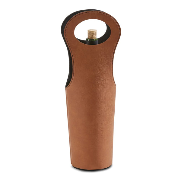 Caramel Leatherette Wine Tote