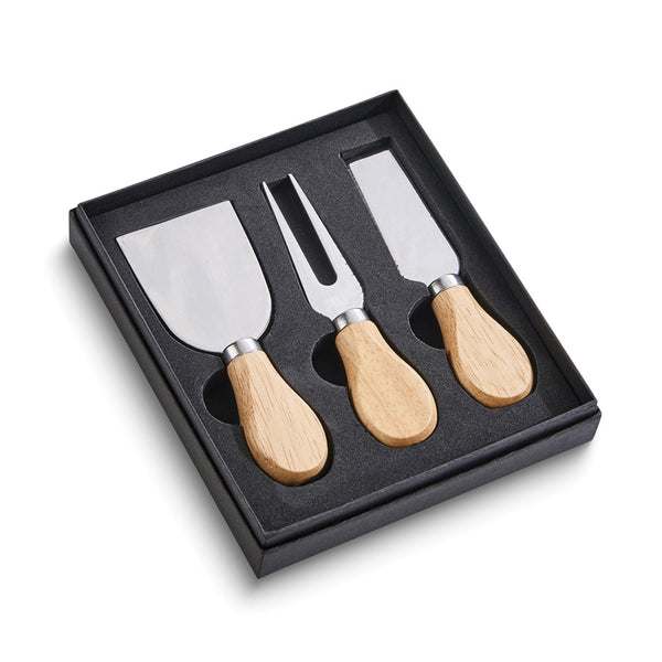 Stainless Steel Set of 3 Cheese Tools with Wooden Handles