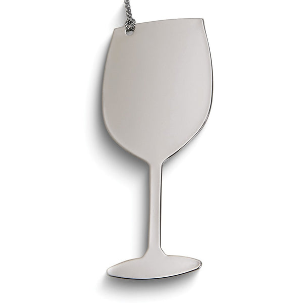 Nickel-plated Silver-tone Metal Wine Glass Ornament