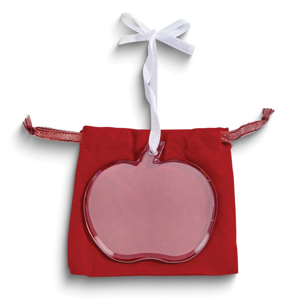 Apple Glass Ornament with Gift Pouch