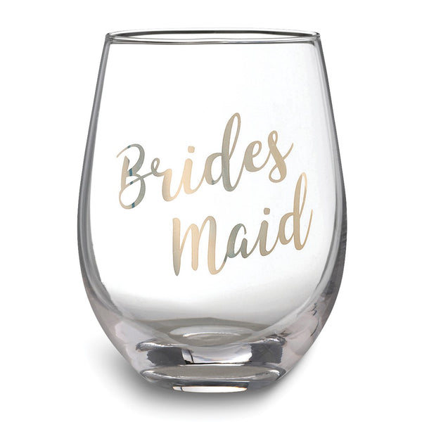Lillian Rose Gold-tone BRIDESMAID Stemless Wine Glass