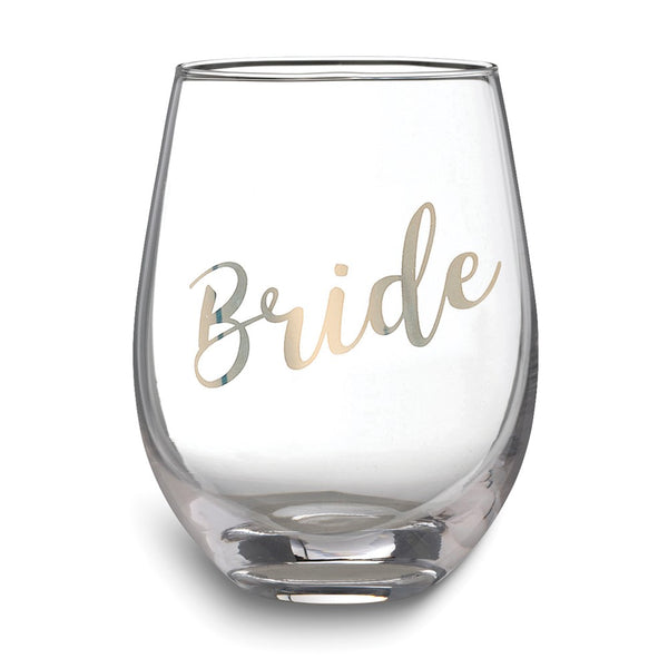 Lillian Rose Gold-tone BRIDE Stemless Wine Glass