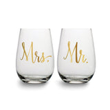 Lillian Rose Gold-tone MR. Stemless Wine Glass