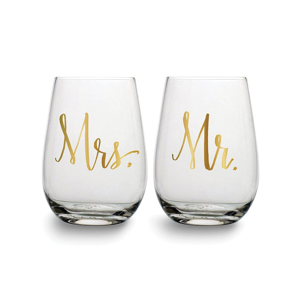 Lillian Rose Gold-tone MR. Stemless Wine Glass