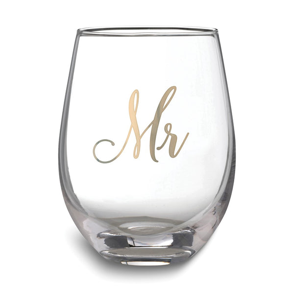 Lillian Rose Gold-tone MR. Stemless Wine Glass