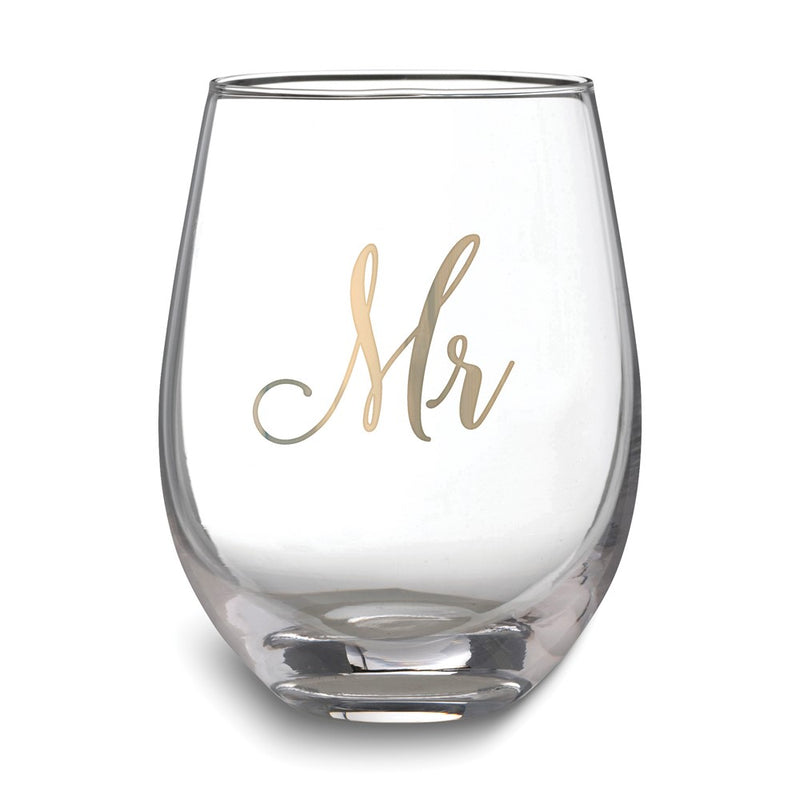 Lillian Rose Gold-tone MR. Stemless Wine Glass