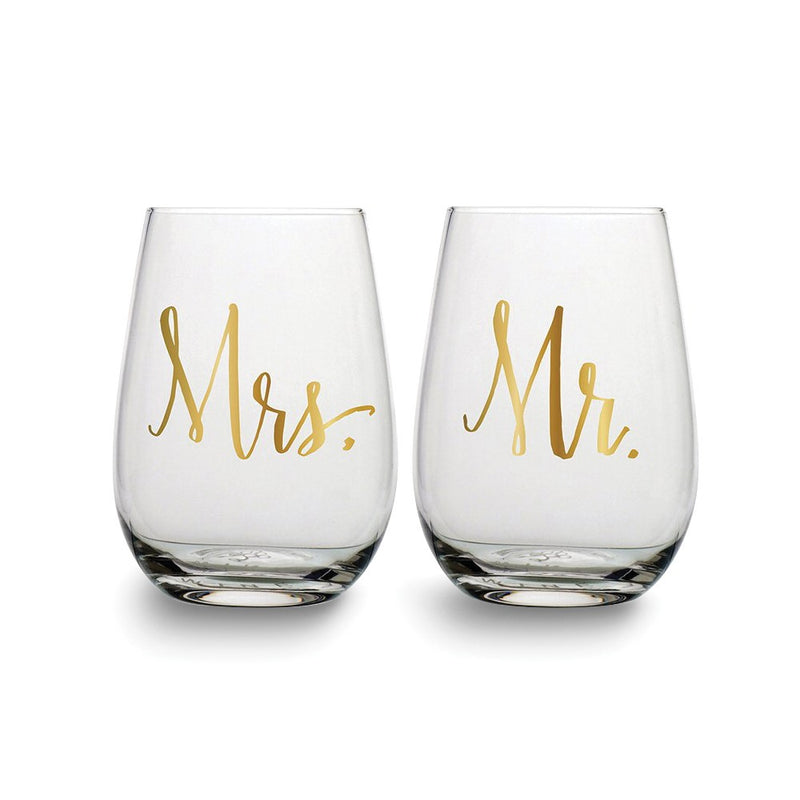 Lillian Rose Gold-tone MRS. Stemless Wine Glass