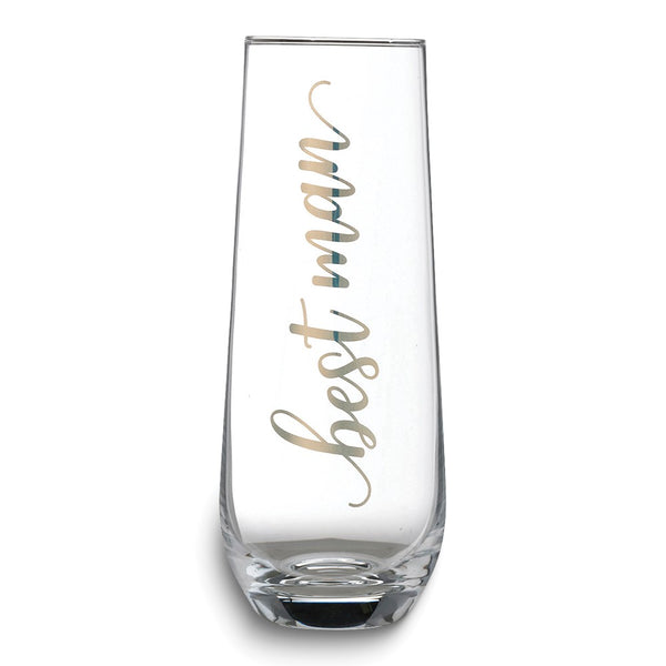 Lillian Rose Gold-tone BEST MAN Stemless Champagne Glass