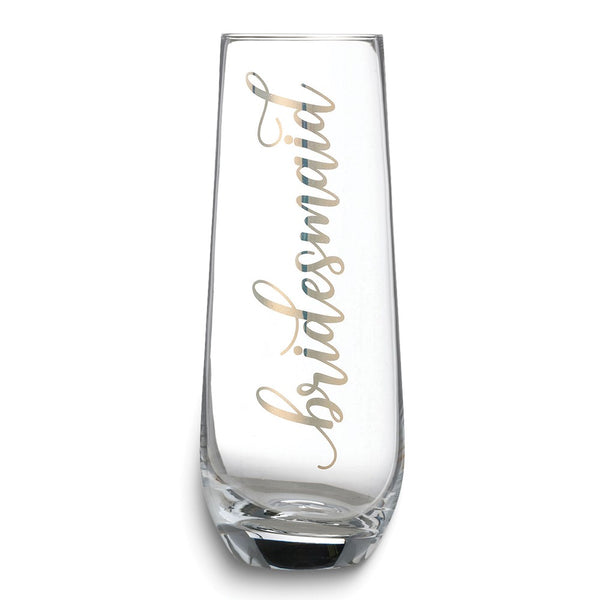 Lillian Rose Gold-tone BRIDESMAID Stemless Champagne Glass
