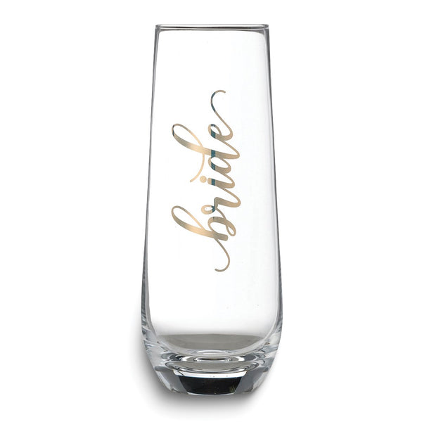Lillian Rose Gold-tone BRIDE Stemless Champagne Glass