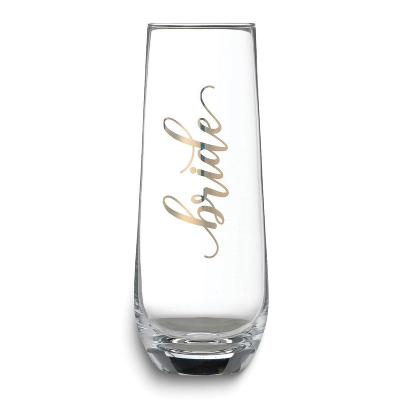 Lillian Rose Gold-tone BRIDE Stemless Champagne Glass