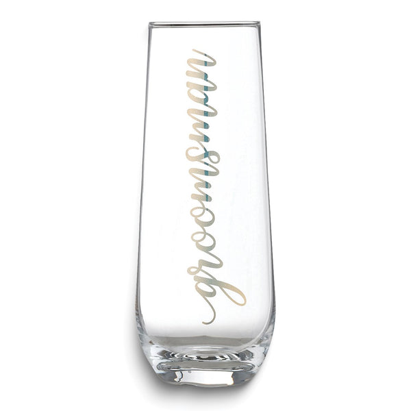 Lillian Rose Gold-tone GROOMSMAN Stemless Champagne Glass