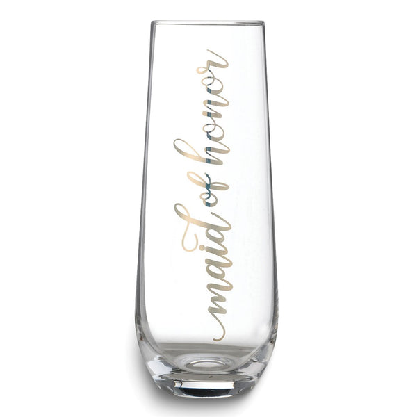 Lillian Rose Gold-tone MAID OF HONOR Stemless Champagne Glass