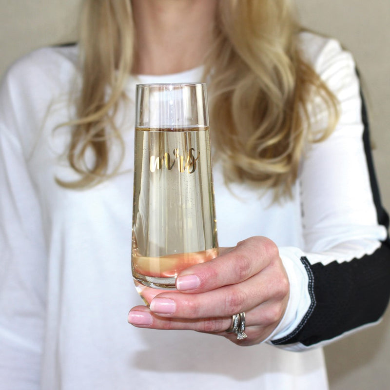 Lillian Rose Gold-tone MRS. Stemless Champagne Glass