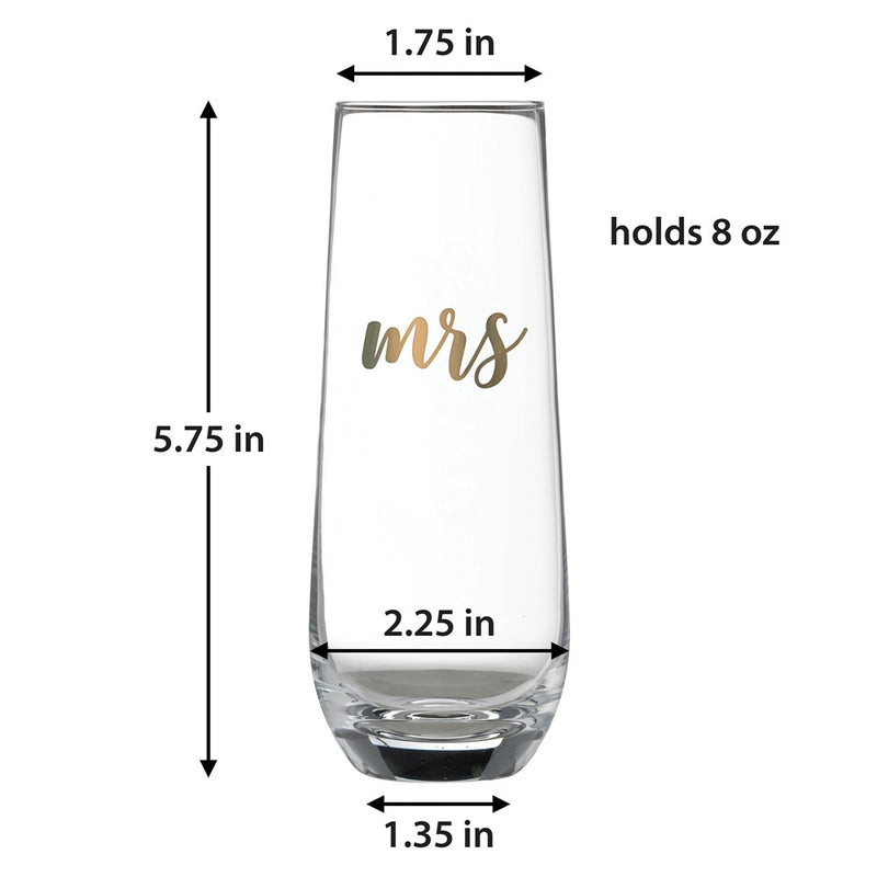 Lillian Rose Gold-tone MRS. Stemless Champagne Glass