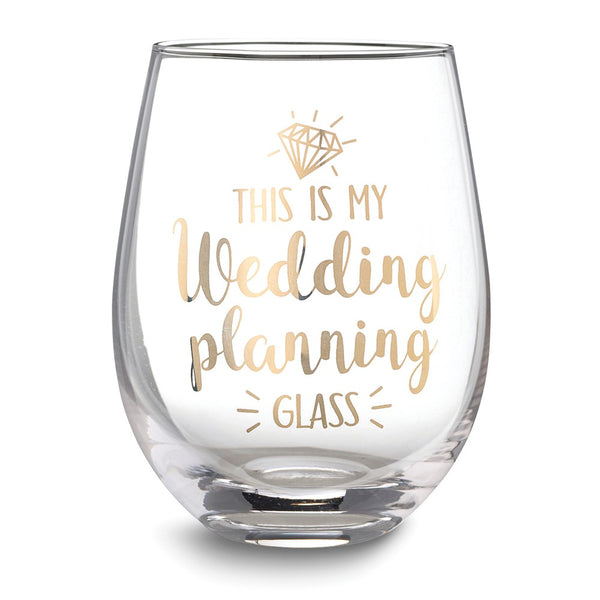 Lillian Rose THIS IS MY WEDDING PLANNING GLASS Stemless Wine Glass