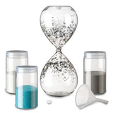 Lillian Rose Unity Sand Hour Glass Includes Funnel and White, Grey, and Aqua Sand