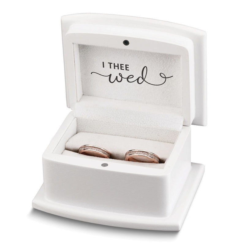 Lillian Rose White WITH THESE RINGS Box with Liner Holds 2 Rings