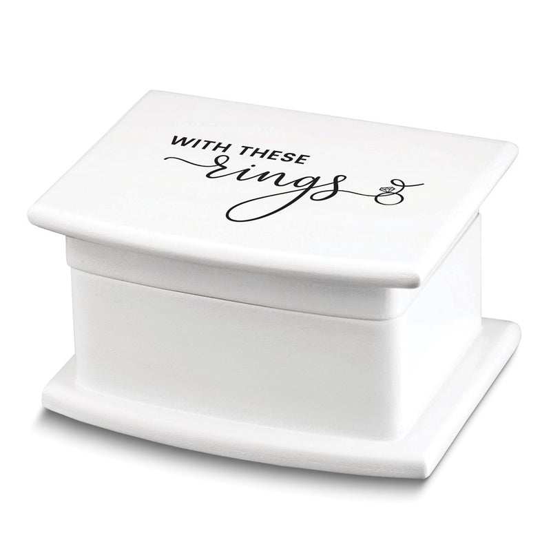 Lillian Rose White WITH THESE RINGS Box with Liner Holds 2 Rings
